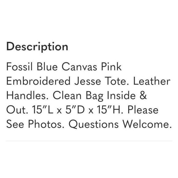 Fossil Jesse Bohemian tote suede handles original charm key and Tassel pink navy - Picture 3 of 4